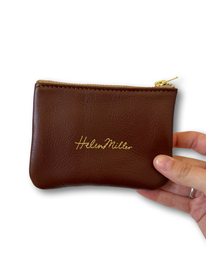 Leather Coin Purse - 12cm - Chestnut Brown