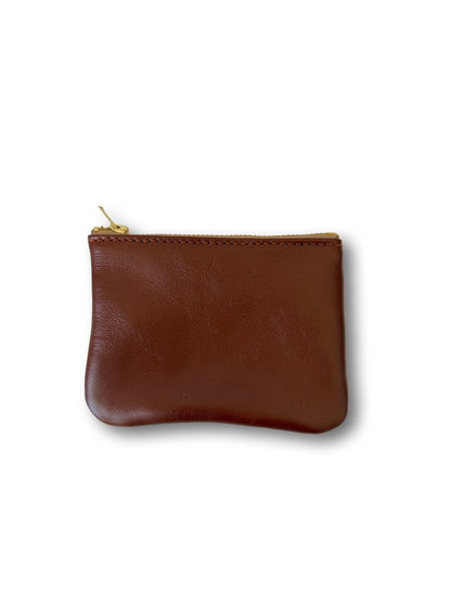 Leather Coin Purse - 12cm - Chestnut Brown