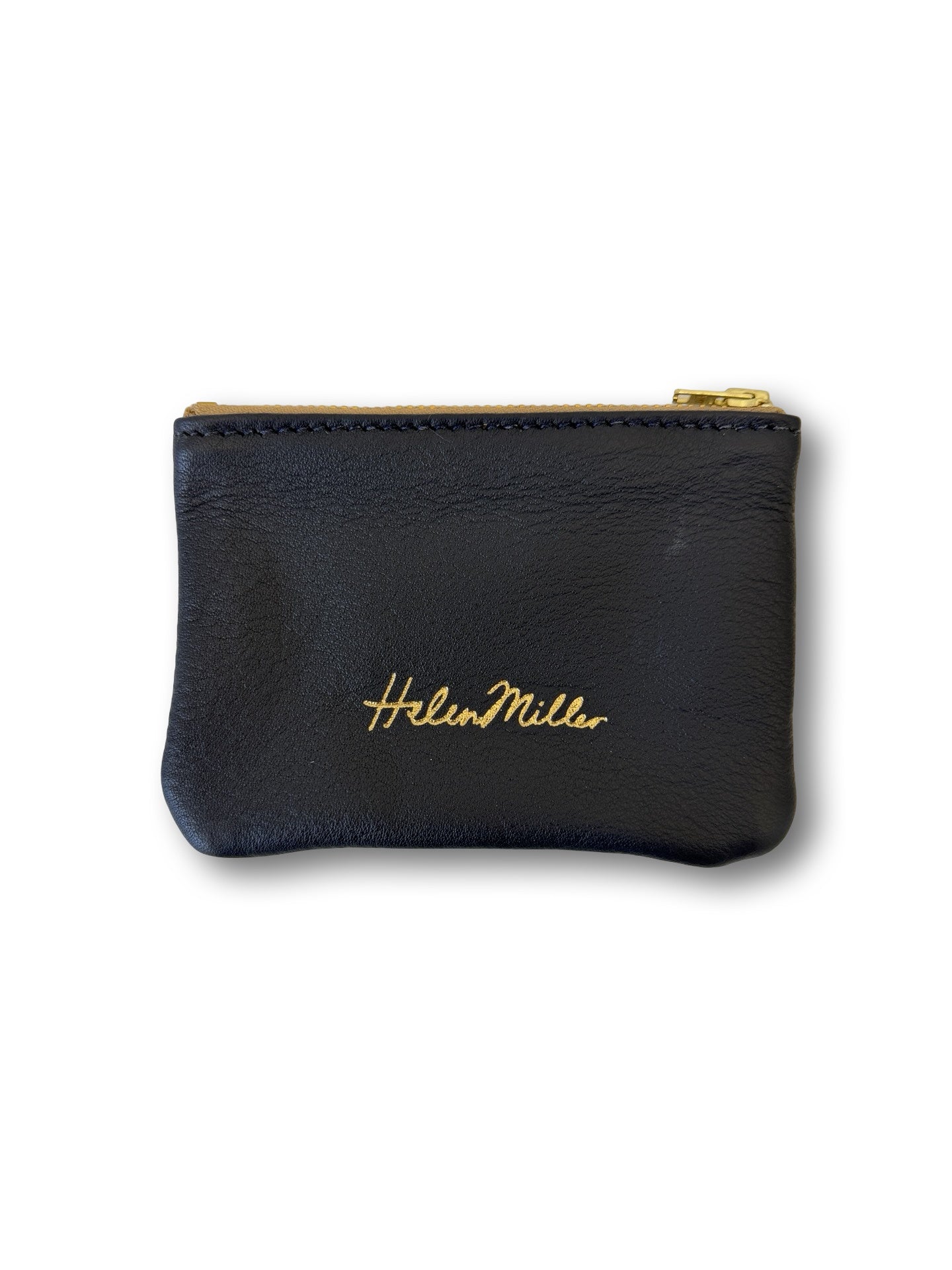 Leather Coin Purse - 12cm - Navy