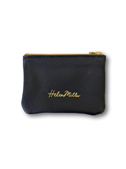 Leather Coin Purse - 12cm - Navy