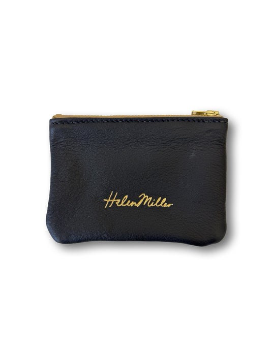 Leather Coin Purse - 12cm - Navy