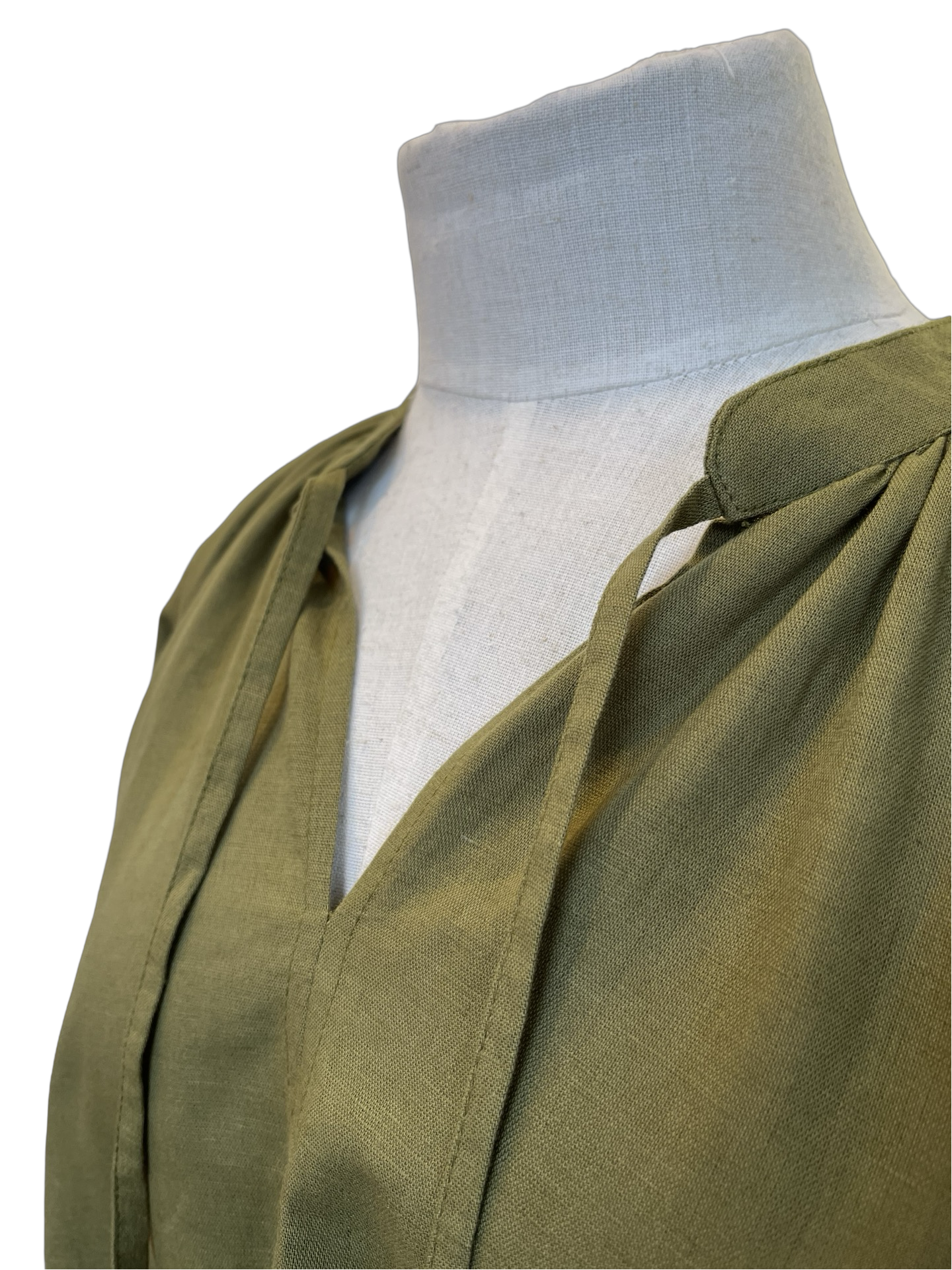 Autumn Blouse - Khaki green cotton/linen