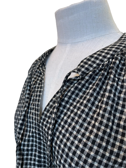 Autumn Blouse - Mini Black Gingham Cotton