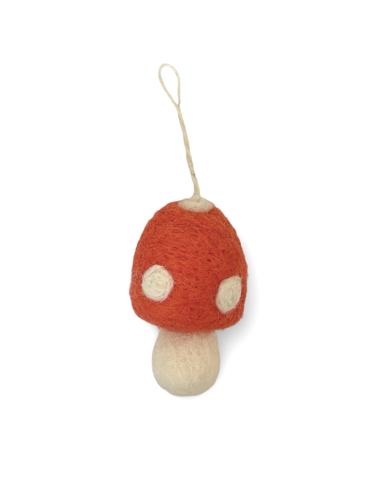 Felted Christmas Mushroom Ornament - Apricot