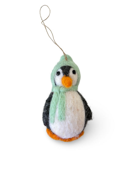 Felted Wool Penguin - Mint
