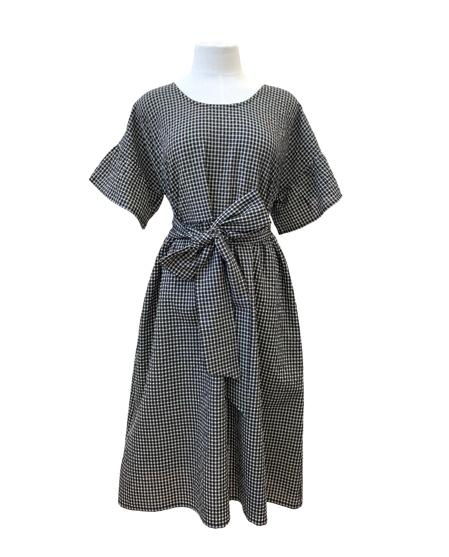 Amelia Dress - Mini Black Gingham