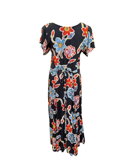 "Lucia" Dress - Red / Blue Flower Print