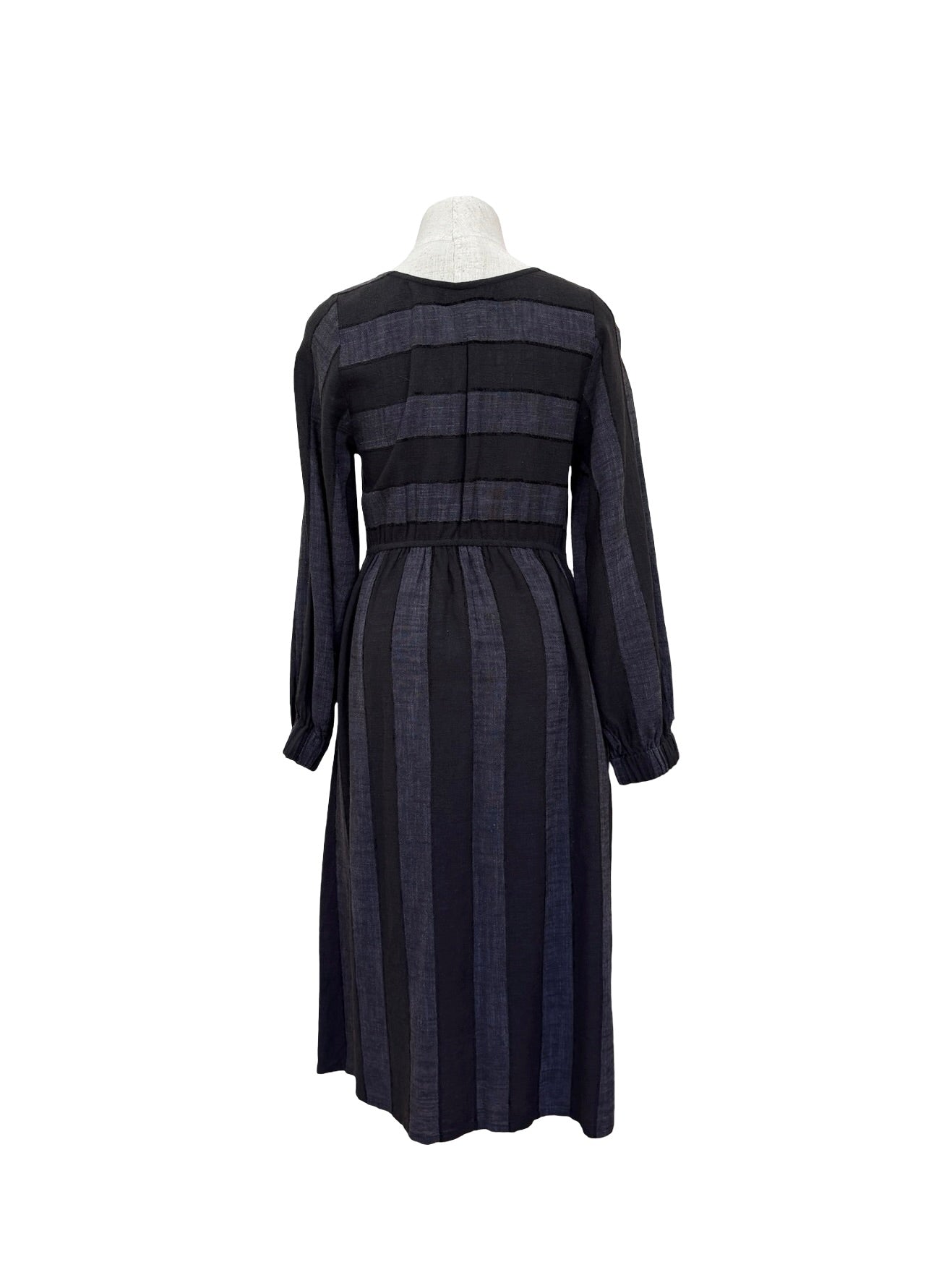 Abby Dress - Black/Grey Stripe
