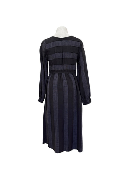 Abby Dress - Black/Grey Stripe