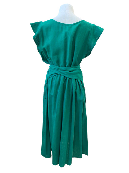 "Mollie" Dress - Emerald Linen