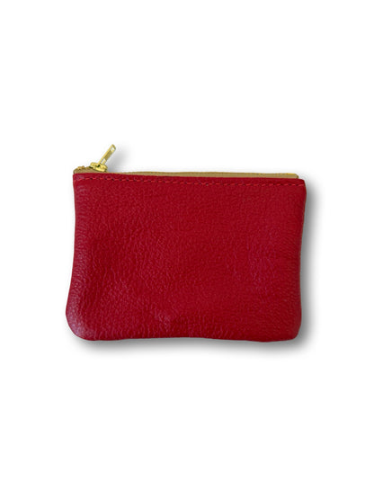 Leather Coin Purse - 12cm - Red