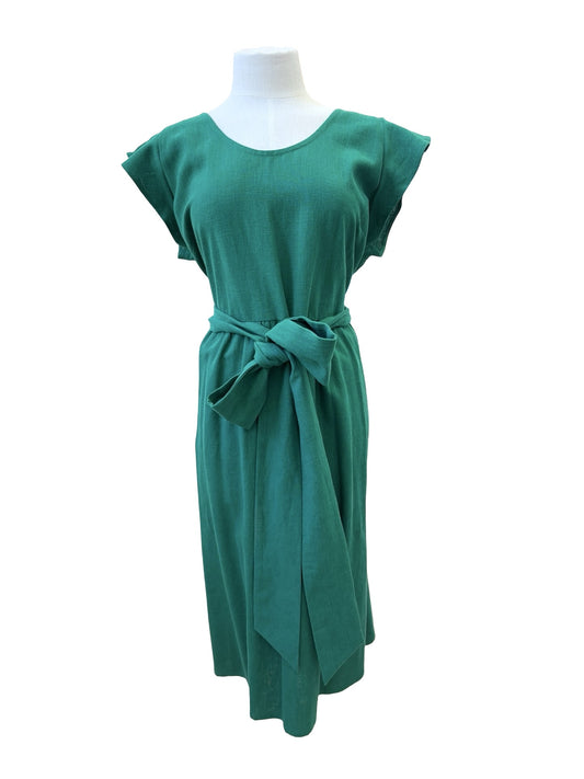 "Mollie" Dress - Emerald Linen