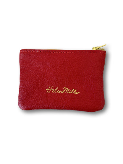 Leather Coin Purse - 12cm - Red