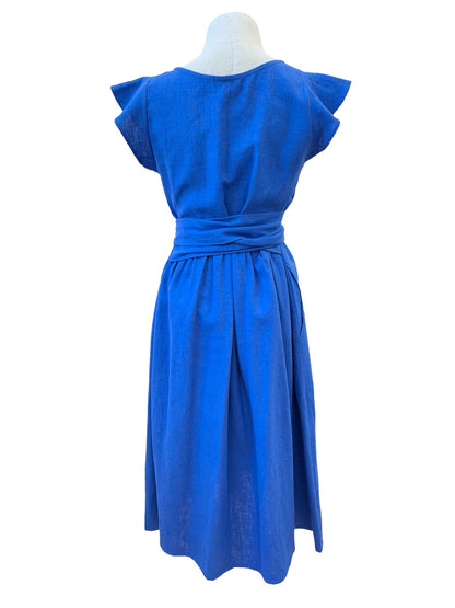 "Mollie" Dress - Cobalt Linen