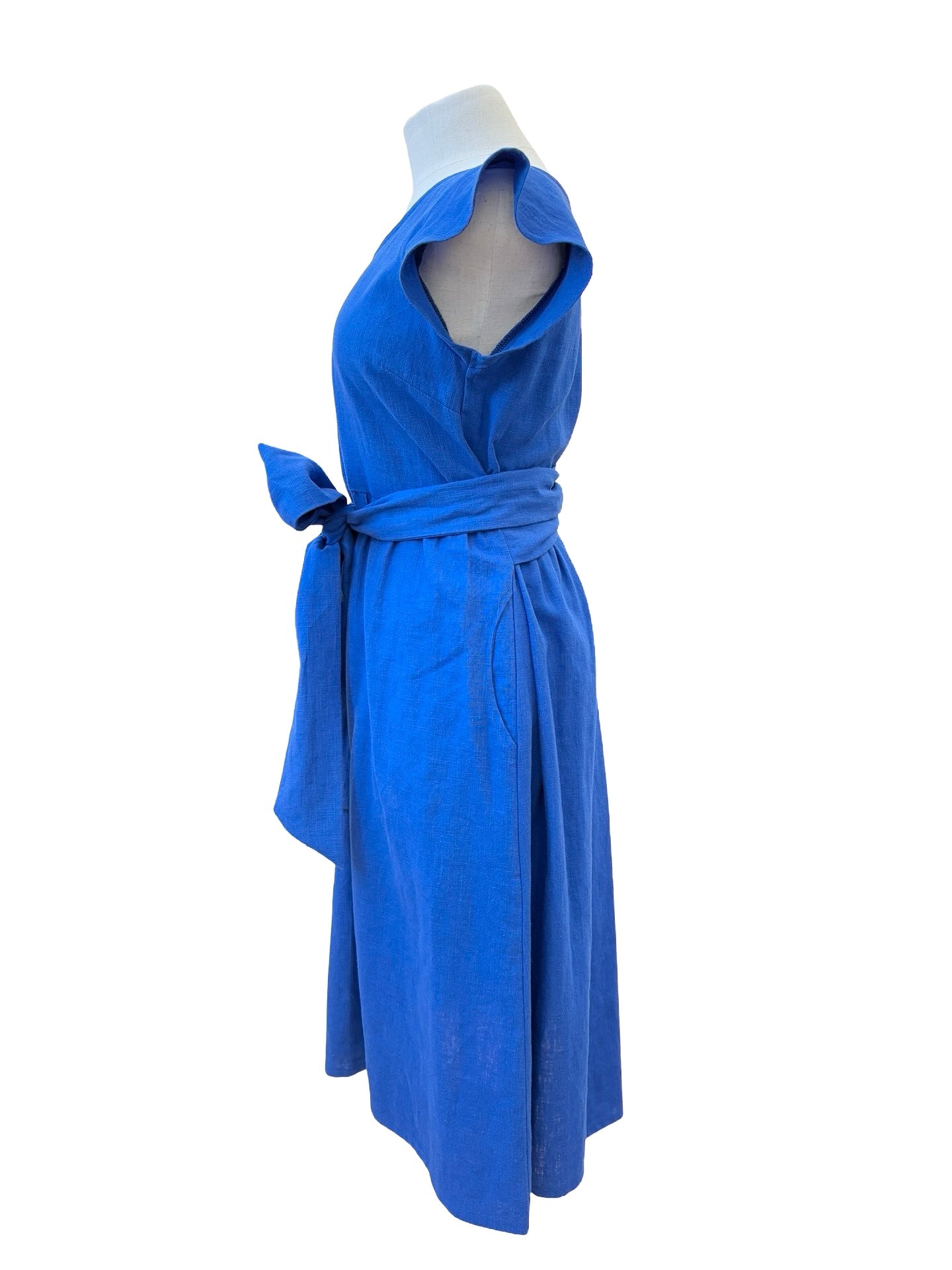 "Mollie" Dress - Cobalt Linen