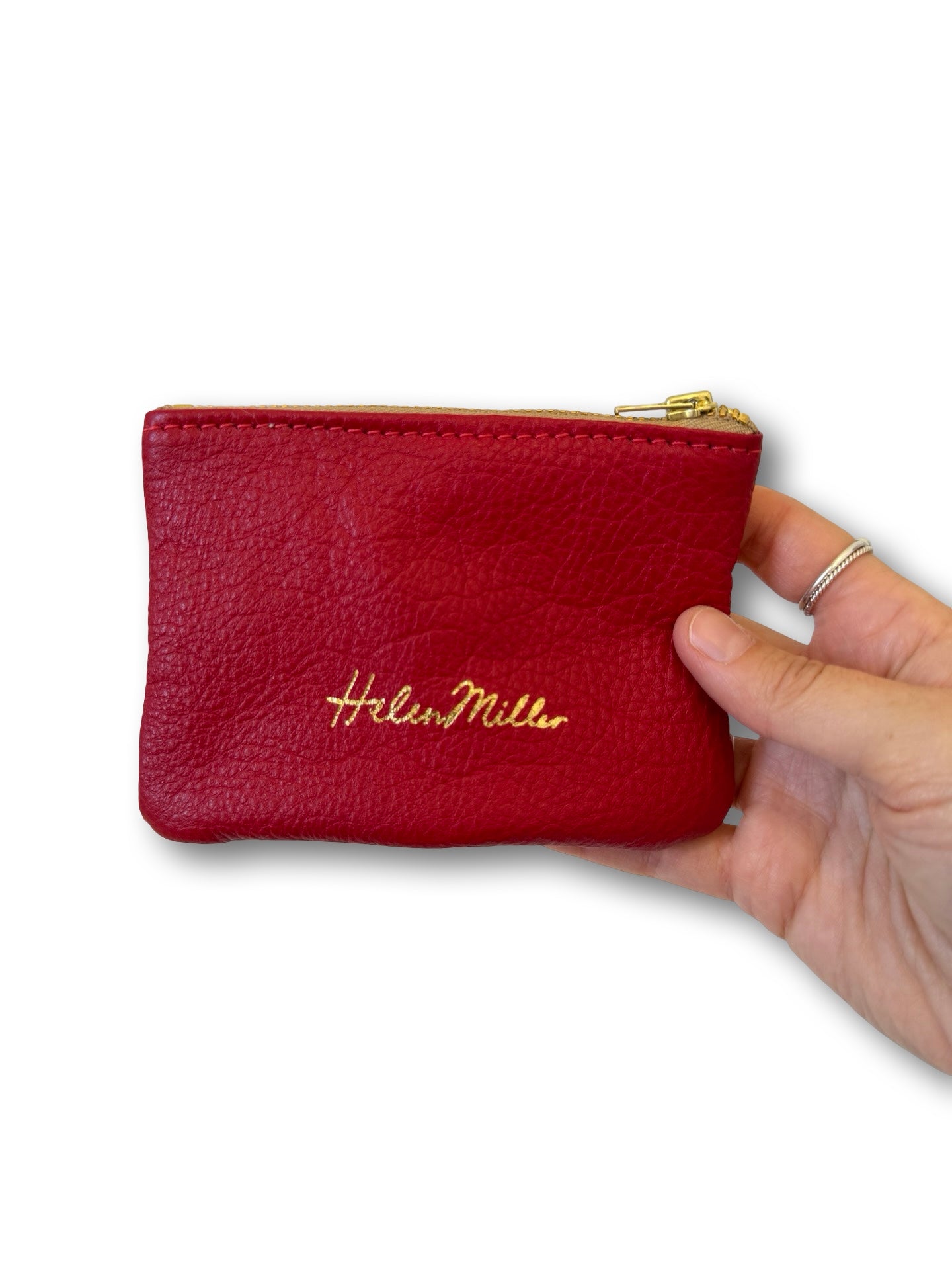 Leather Coin Purse - 12cm - Red