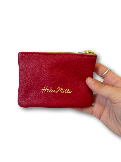 Leather Coin Purse - 12cm - Red