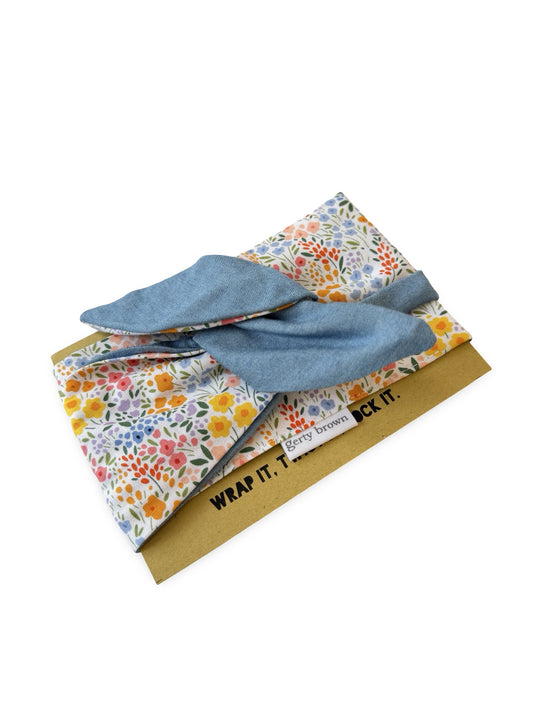 Girlband - Springtime Petite Florals / Light Denim