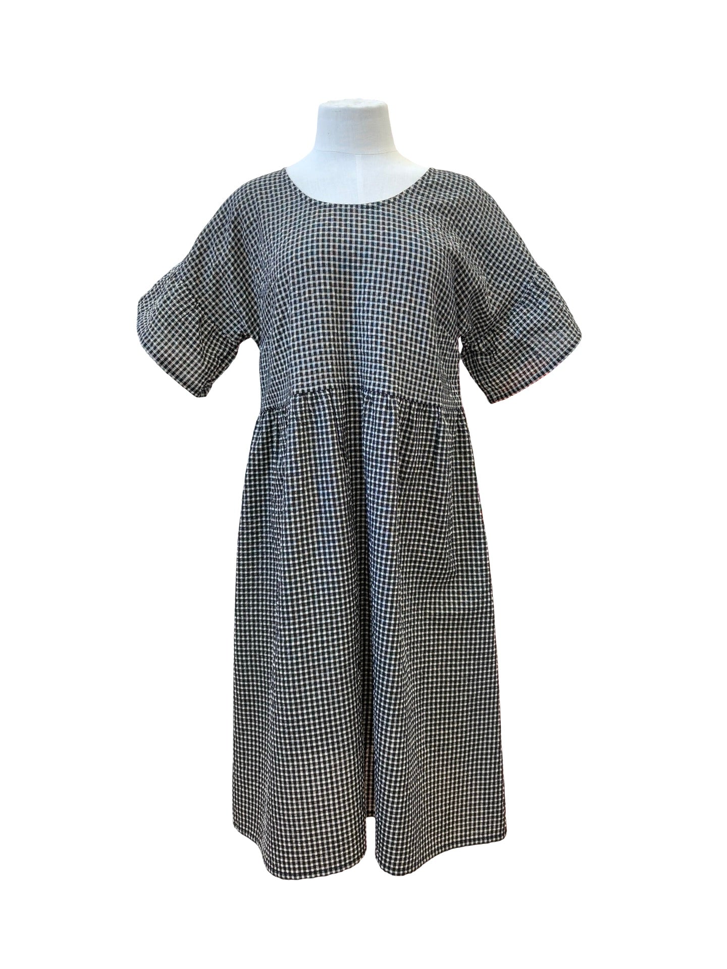 Amelia Dress - Mini Black Gingham