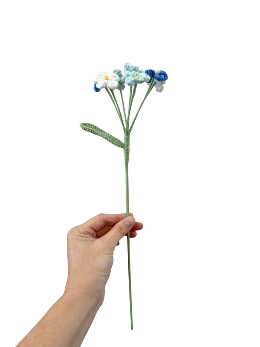Crocheted Forget Me Not - Blues