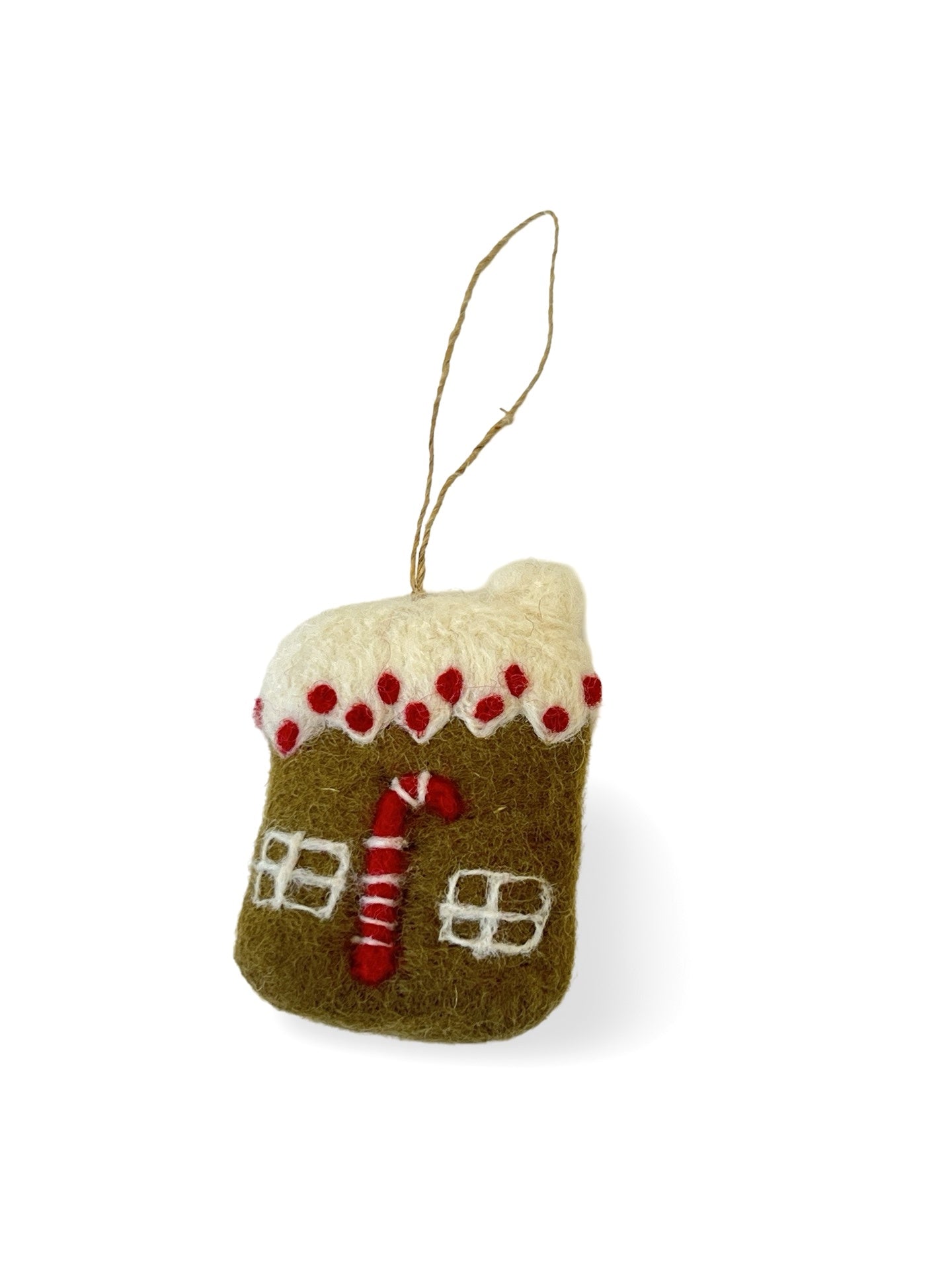 Felted Gingerbread House Christmas Ornament