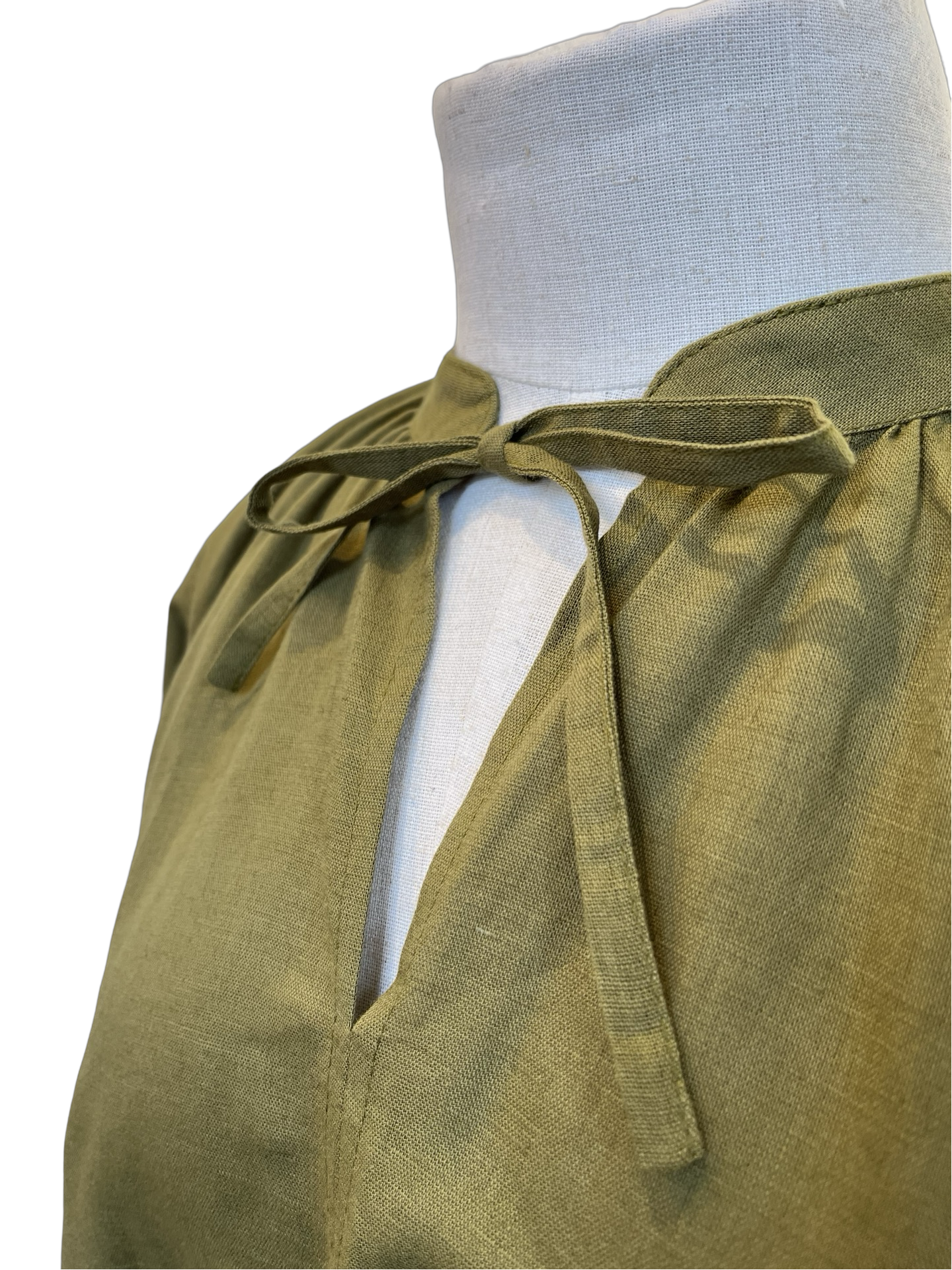 Autumn Blouse - Khaki green cotton/linen