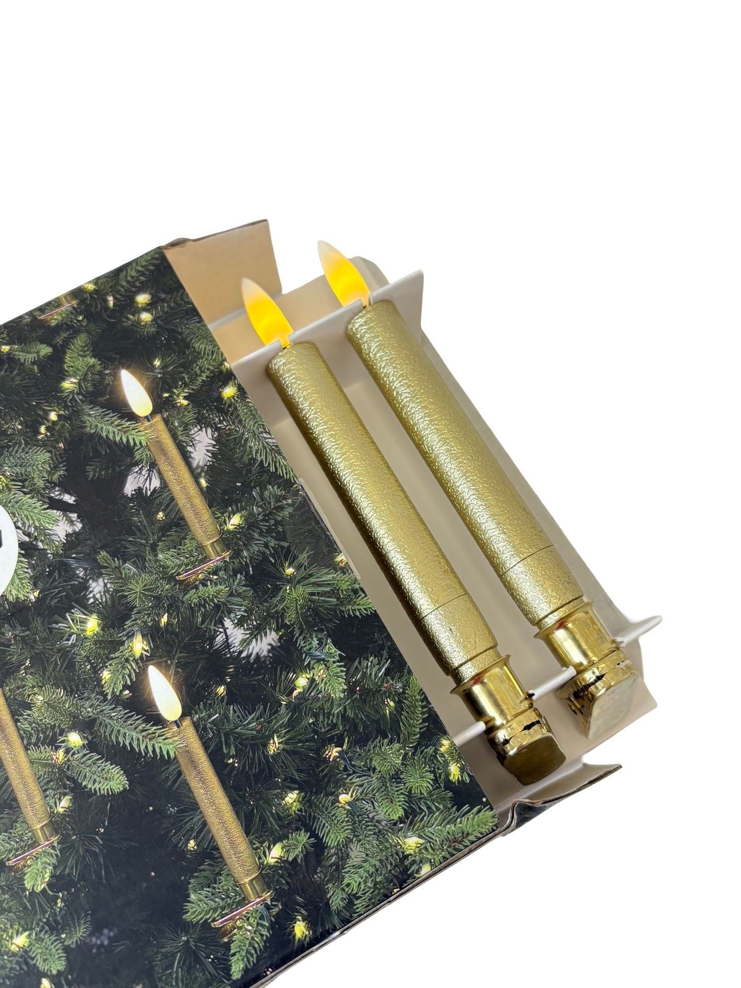 Gold Deluxe 10pcs Christmas Tree Candle Set