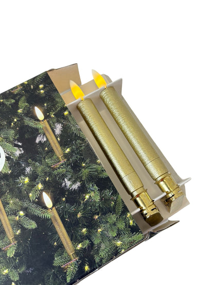 Gold Deluxe 10pcs Christmas Tree Candle Set