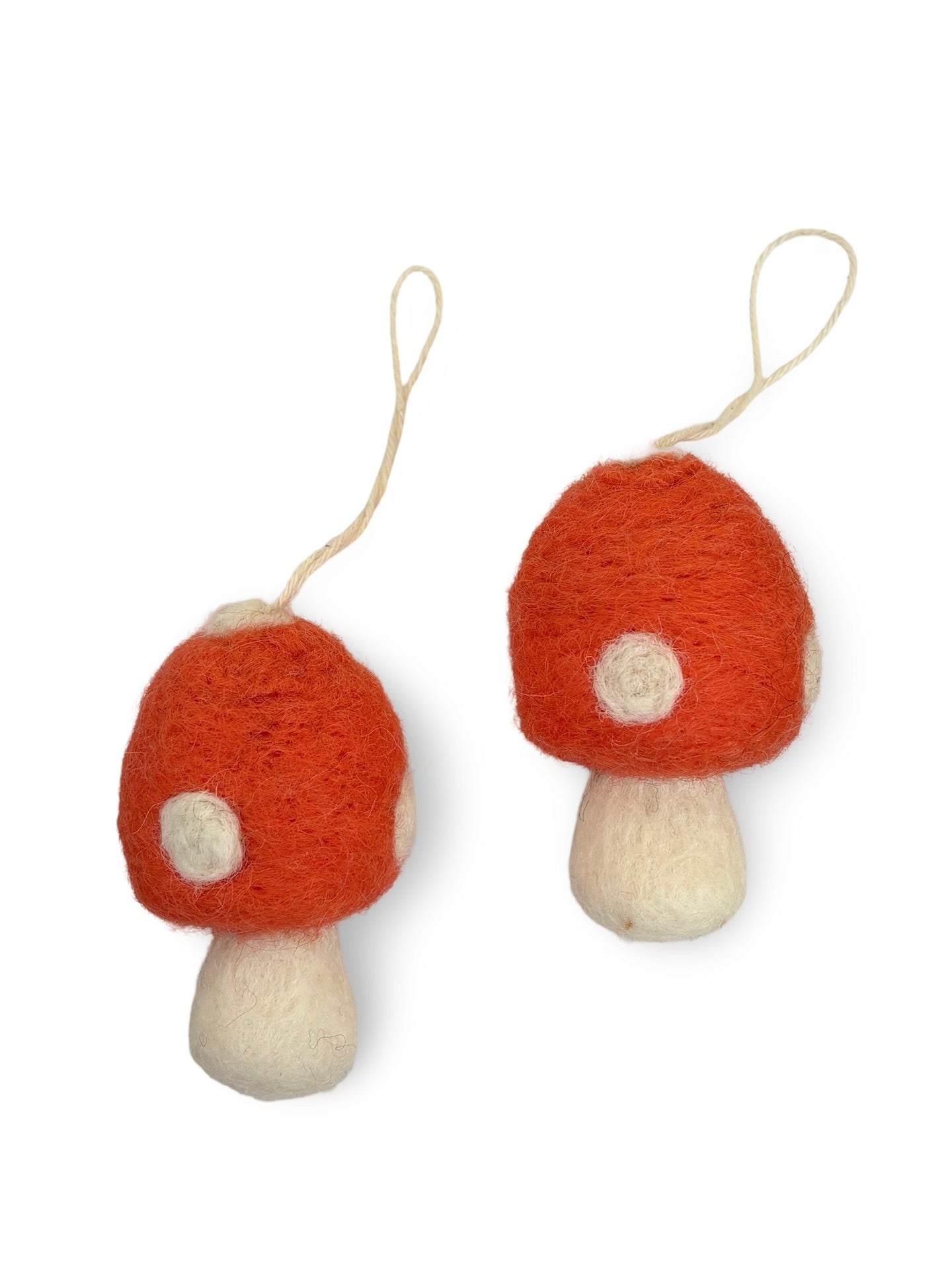 Felted Christmas Mushroom Ornament - Apricot