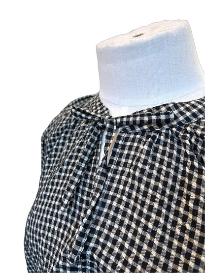 Autumn Blouse - Mini Black Gingham Cotton