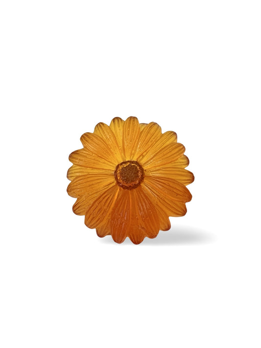 Cast Glass Daisy Flower - Orange - Garden Path Series