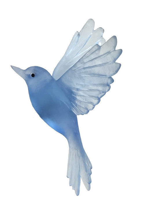 Fernbird / Mātātā - Pale Cobalt - Glass artwork by Luke Jacomb