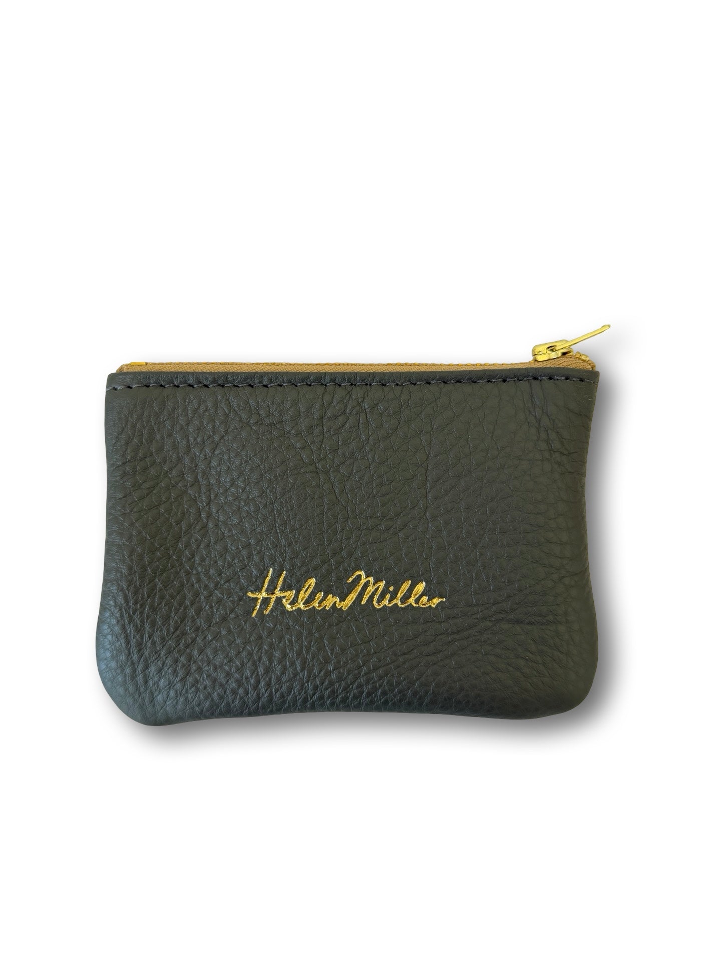 Leather Coin Purse - 12cm - Stone Grey