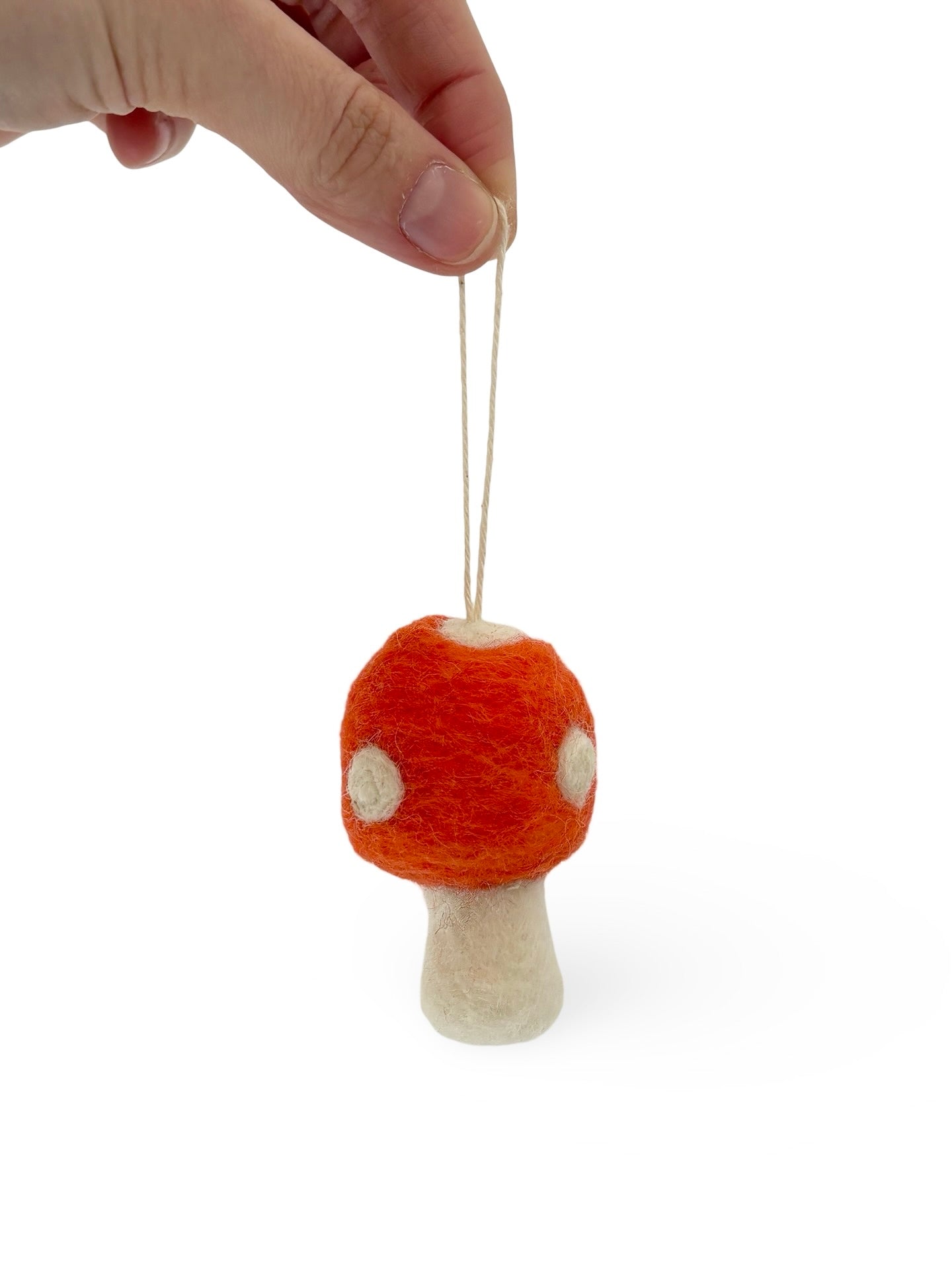 Felted Christmas Mushroom Ornament - Apricot