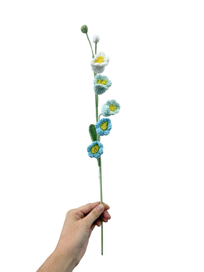 Crocheted Lily of the Valley - Blues