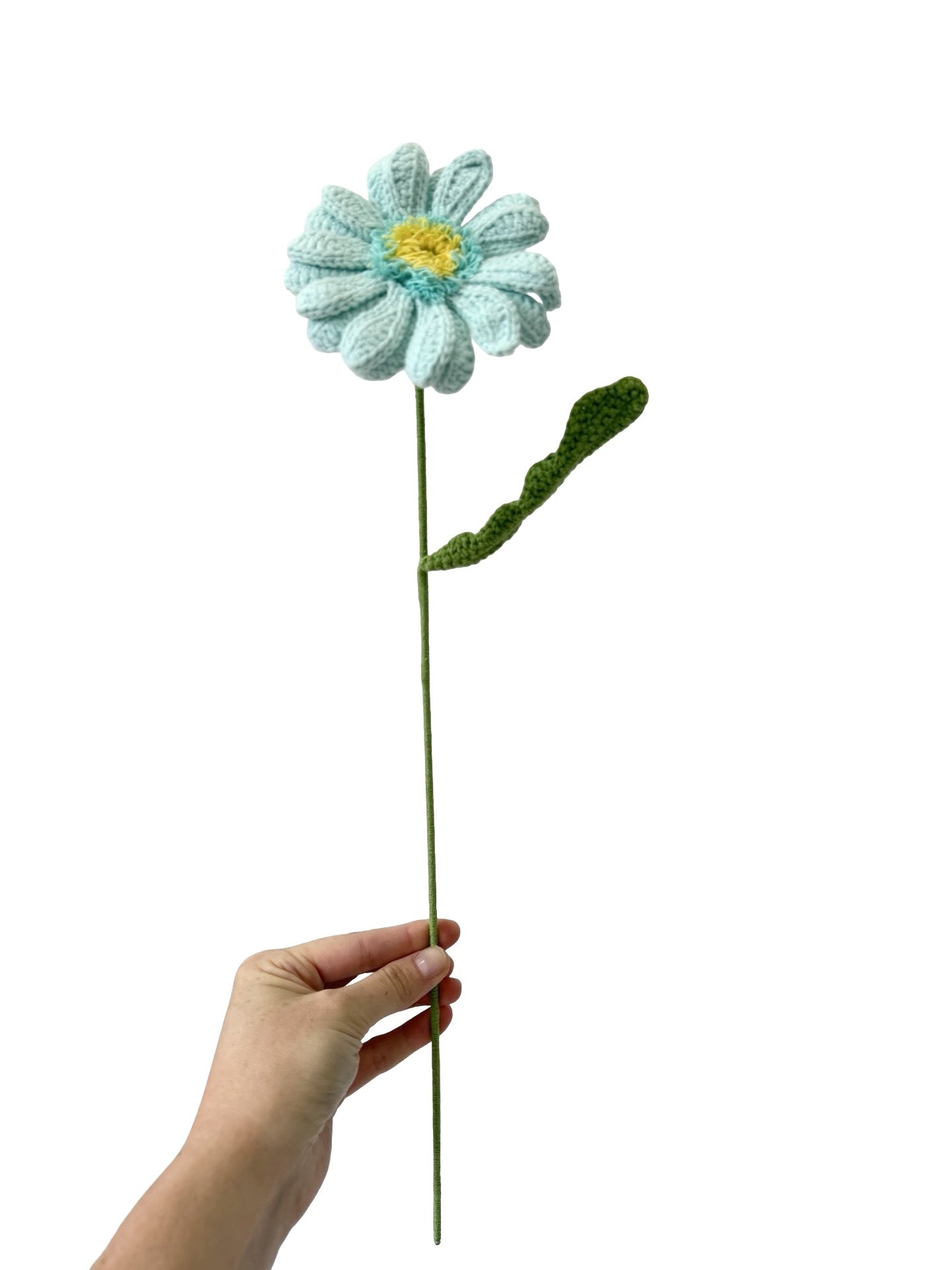 Crocheted Gerbera - Tiffany Blue