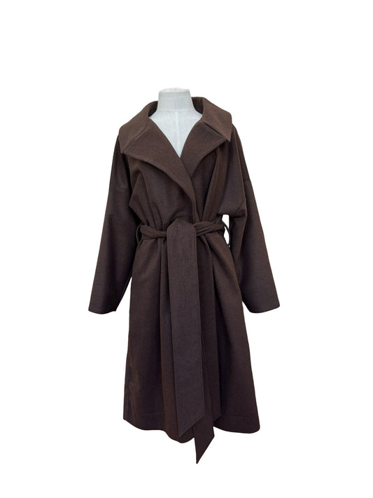 Wool Blend "Niki" Coat - Chocolate