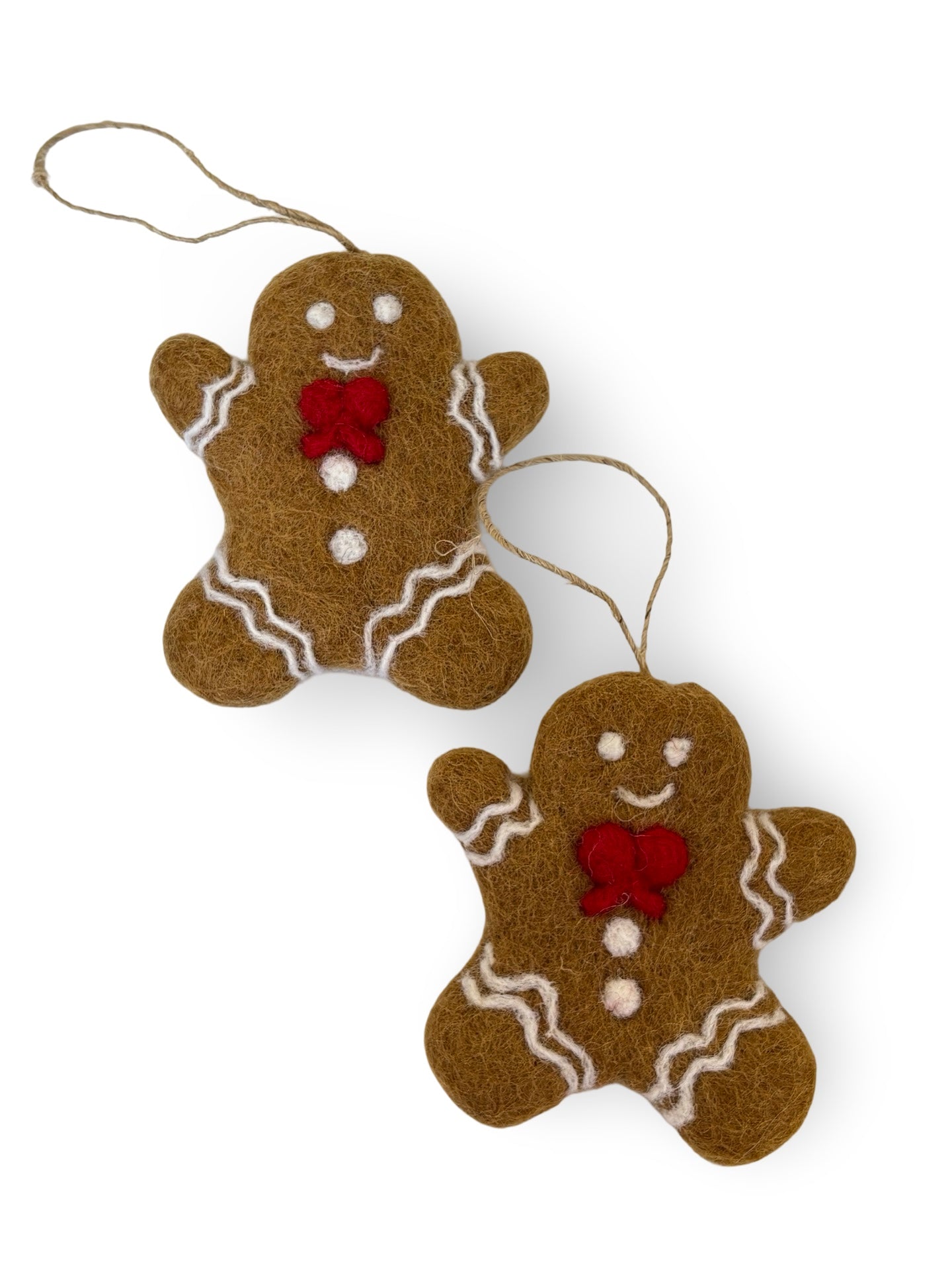 Felt Gingerbread Man Decoration - Bow Tie