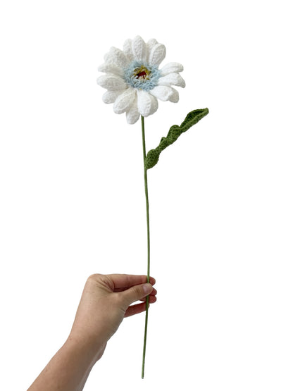 Crocheted Gerbera - White