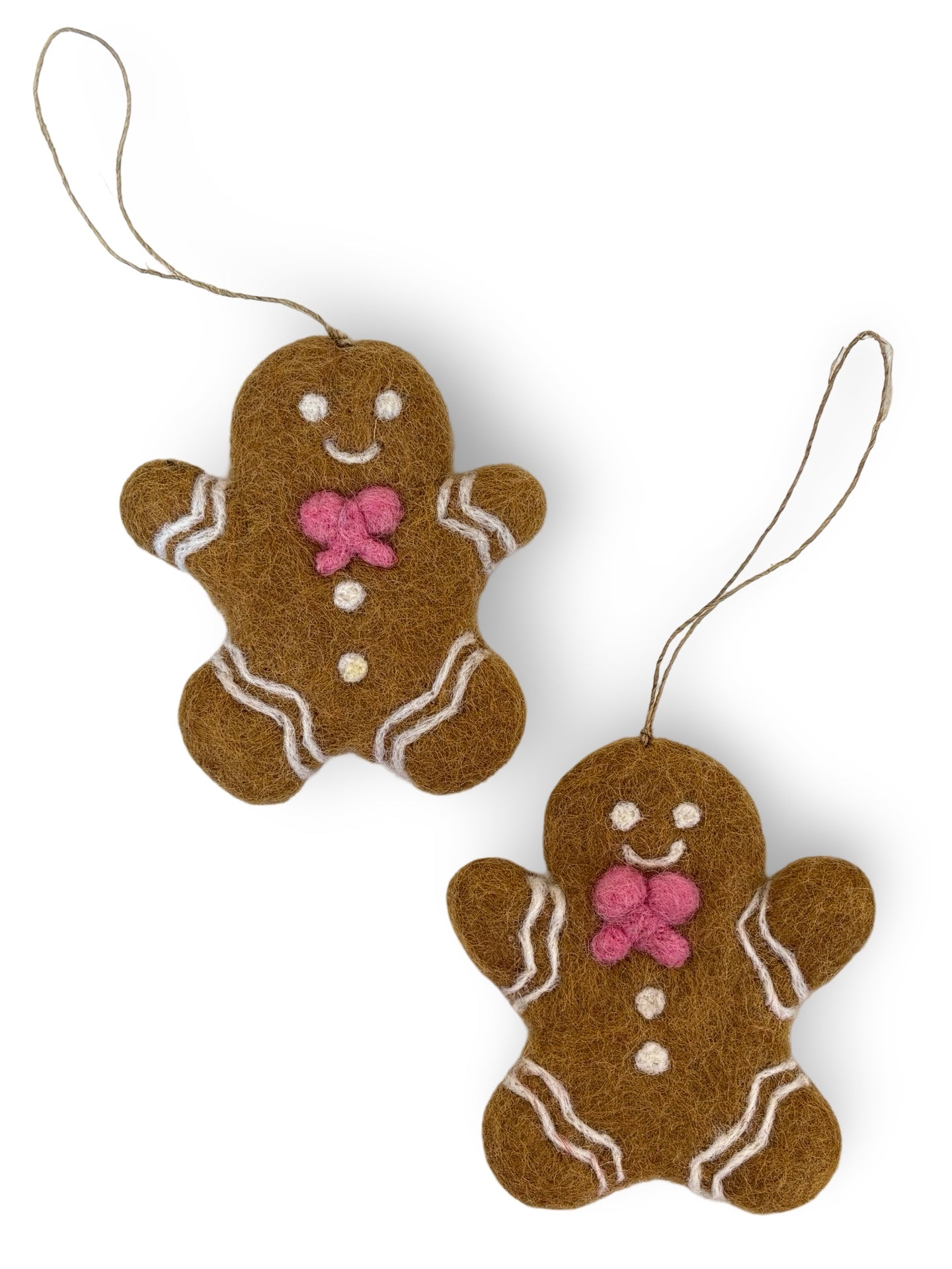 Felt Gingerbread Man Decoration - Bow Tie