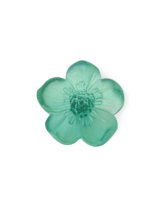 Cast Glass Buttercup Flower - Lagoon - Garden Path Series