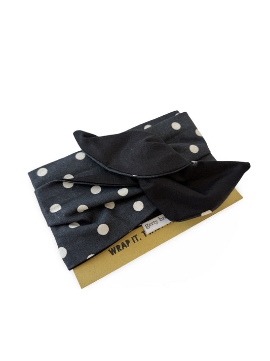 Girlband - Charcoal Polka Dot / Black