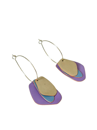 Lou Drop Earrings - Violet, Pigeon, Sand