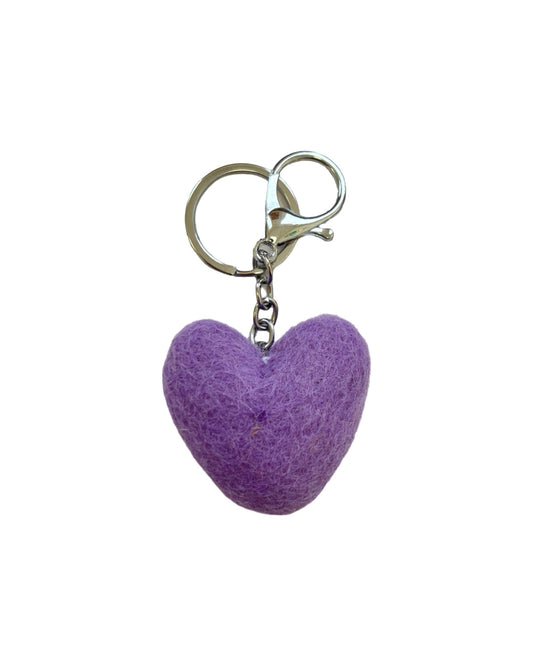 Purple Heart Felted Wool Keyring/Clip