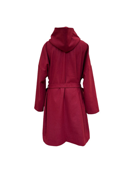 "Tiggy" Wool Blend Coat - Burgundy