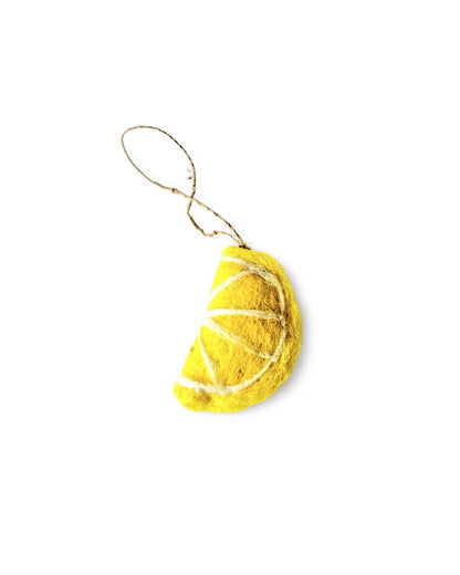 Lemon Slice Felted Wool hanging  Ornament