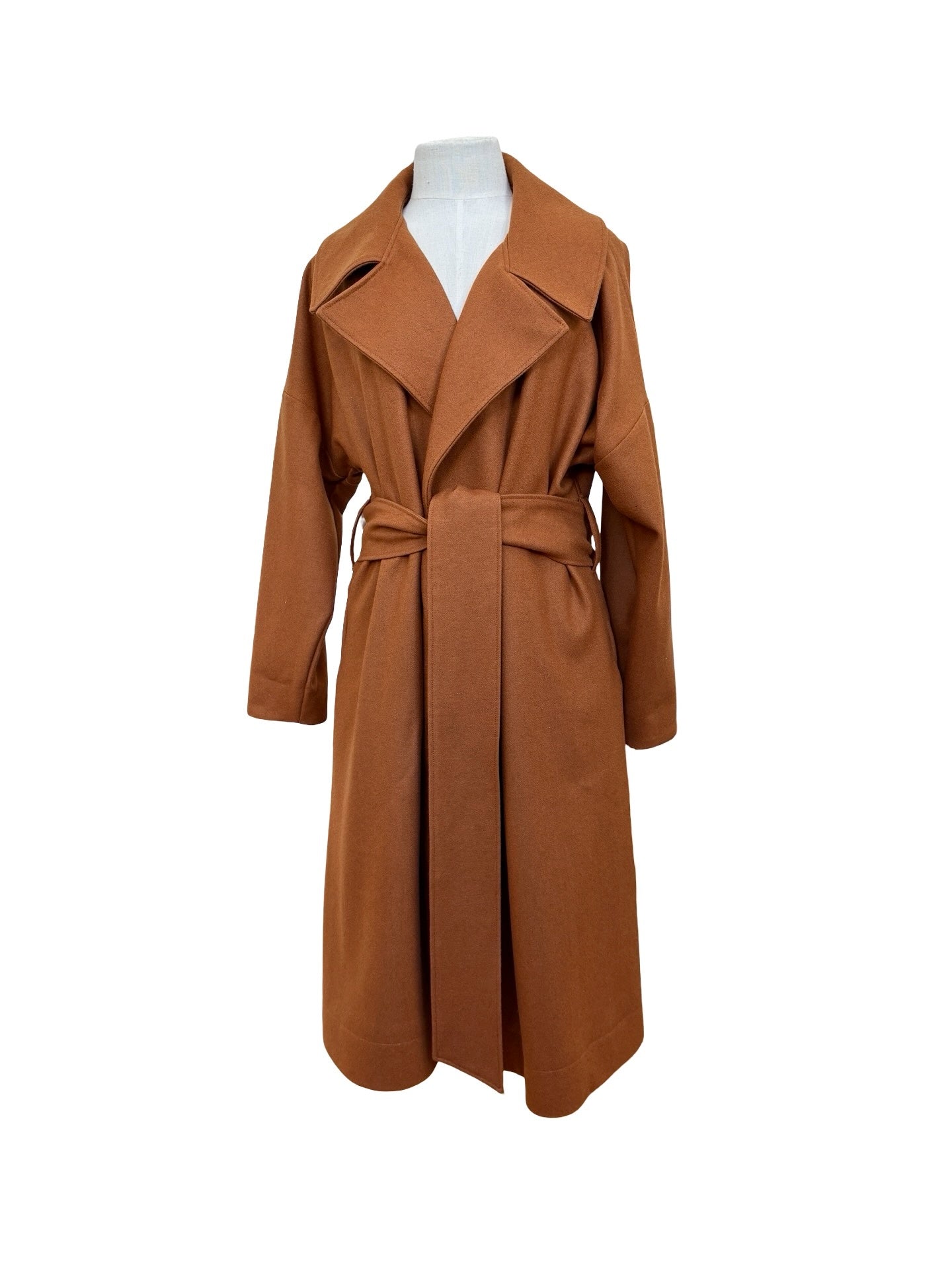 Wool Blend "Niki" Coat - Burnt Orange