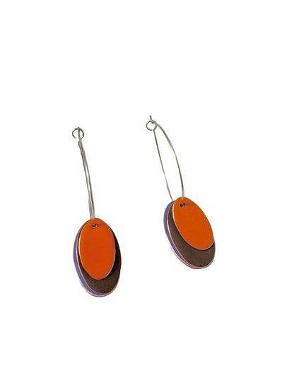 Hoops & Drops Earrings - Violet, Brown, Orange