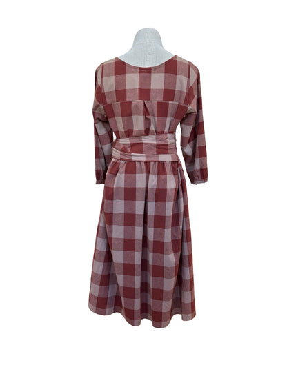 Long Sleeve Mollie Dress - Blush Check