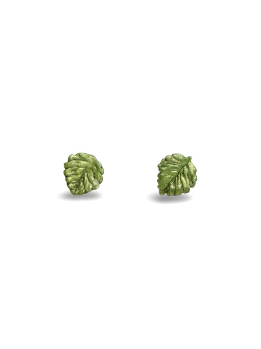 Beech Leaf Studs - hand painted by Lily Griffin - INC exclusive